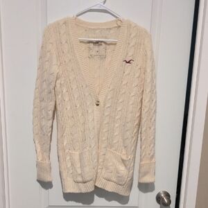 Hollister Women's Cream Cable Cardigan